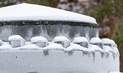 Deep cold industry bolts and nuts with frost